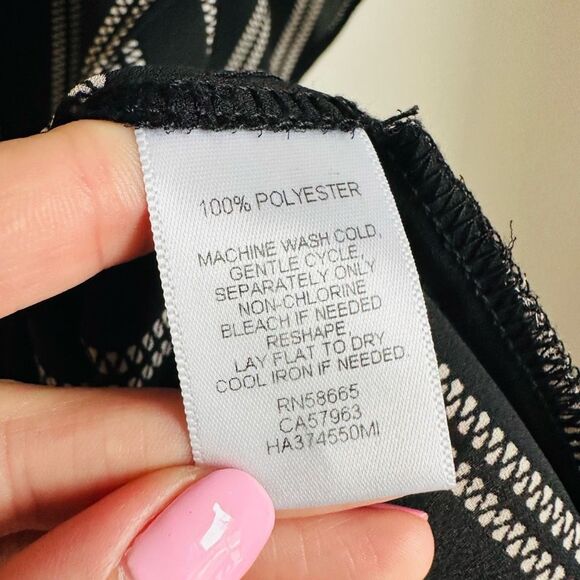 Halogen Pinstripe One Shoulder Ruffle Chiffon Blouse – Size Medium - Picture 6 of 9